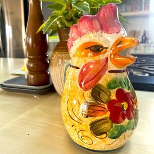 Vintage ceramic rooster pitcher